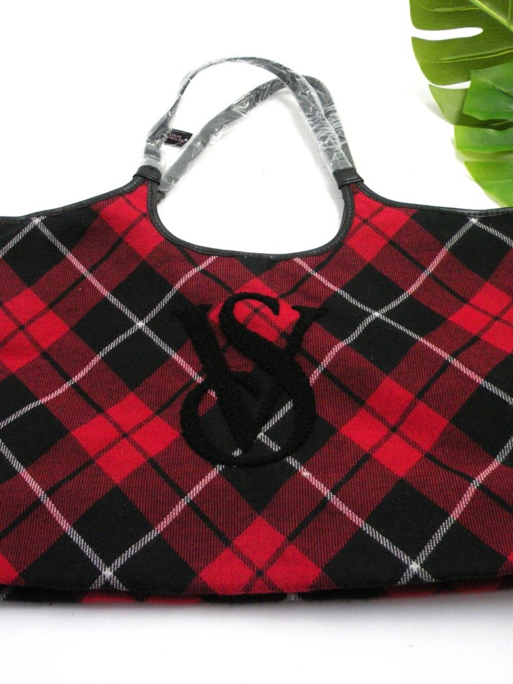 NWT Victoria Secret Weekender Travel Plaid Flannel Fabric Large Tote Bag